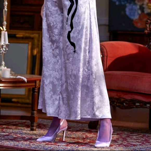 *NWT* SHEIN X MARÍA PONCE High Waist Floral Jacquard Wide Leg Pants - Picture 3 of 8